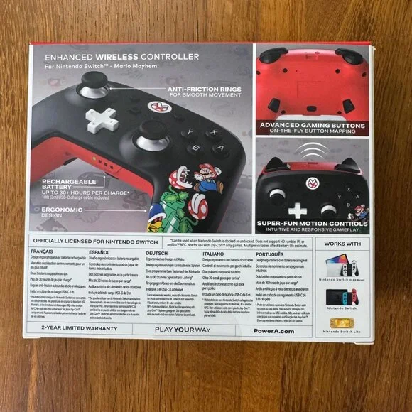 NINTENDO SWITCH Power A Enhanced Wireless Controller Super Mario Mayhem Like New - Picture 2 of 7